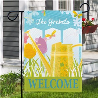 Personalized Watering Can Garden Flag
