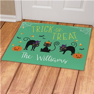 Personalized Trick or Treat Cats Doormat