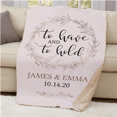 Personalized To Have And To Hold Sherpa Throw