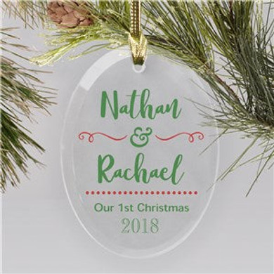 Personalized Our 1st Christmas Glass Ornament