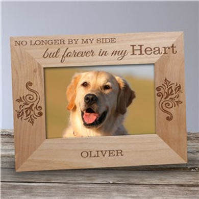 Personalized No Longer By My Side Pet Wooden Picture Frame