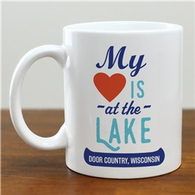 Personalized My Heart Is At The Lake Mug