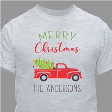 Personalized Merry Christmas Truck T-Shirt Personalized Merry Christmas Truck T-Shirt