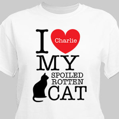 Personalized I Love My Spoiled Cat T-Shirt