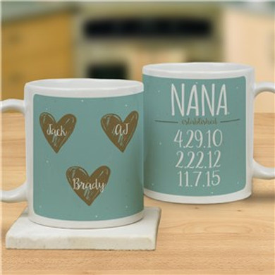 Personalized Hearts Mug
