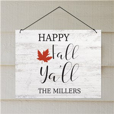 Personalized Happy Fall Y'all Wall Sign Decor