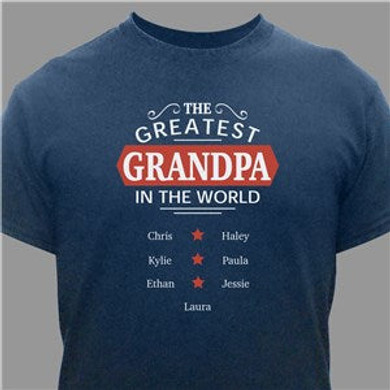 Personalized Greatest Grandpa T-Shirt
