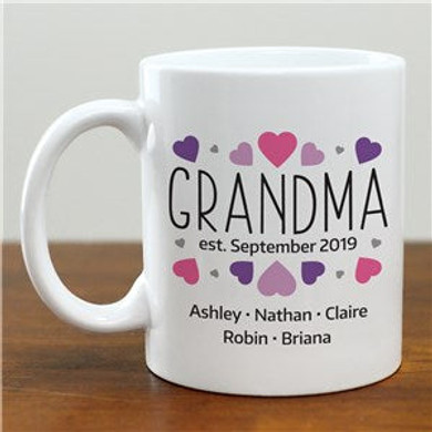 Personalized Grandma Hearts Mug