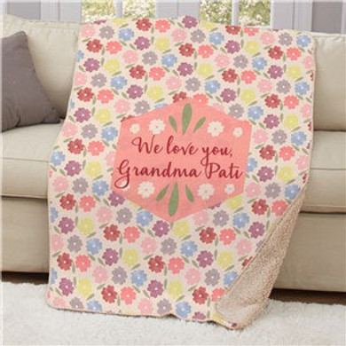 Personalized Floral Sherpa