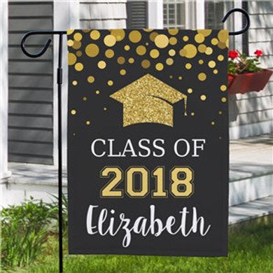 Personalized Class Of...Glitter Gold Garden Flag