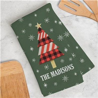 Personalized Christmas Tree Kitchen Dish Towel Personalized Christmas Tree Kitchen Dish Towel