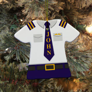 Personalized Ceramic Airplane Pilot Ornament