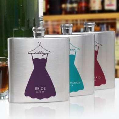 Personalized Bridal Party Dress Flask