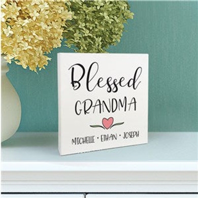 Personalized Blessed Grandma 6x6 Table Top Sign