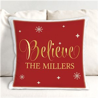 Personalized Believe Throw Pillow