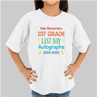 Personalized Autographs Youth White T-Shirt
