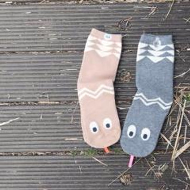 Snake Socks in Beige