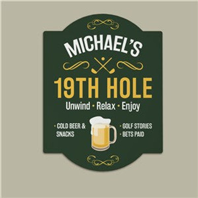 Personalized 19th Hole Golf Wall Sign