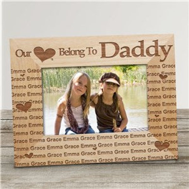 Our Hearts Belong To... Personalized Wooden Picture Frame