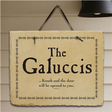 Knock...Personalized Slate Plaque