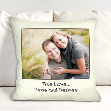 Custom Message Photo Throw Pillow