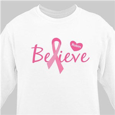 Believe - Breast Cancer Awareness Personalized Sweatshirt