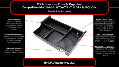 50% OFF CLEARANCE - Center Console Organizer for Toyota Tundra / Sequoia