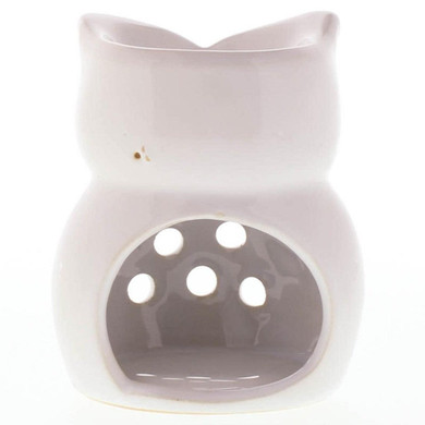 White Ceramic Owl Oil Warmer