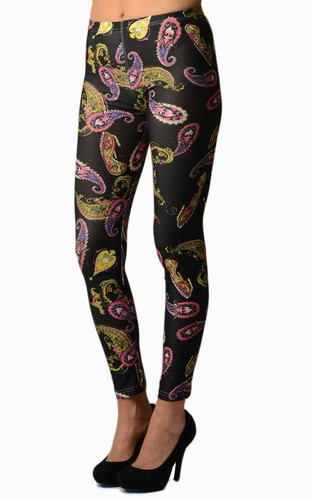 Black Paisley Bandana Plus Size Leggings