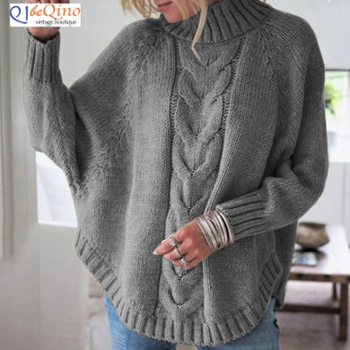 Loose Knitted Pullover Jumper Turtleneck Sweater