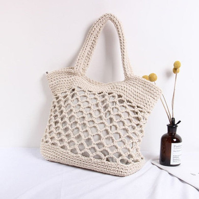 Bohemia Handmade Handbag Cotton Rope Weaving Shopping Tote