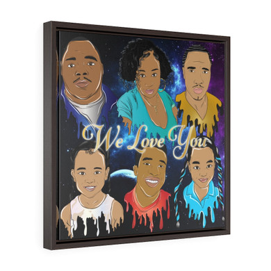We Love You Square Framed Premium Gallery Wrap Canvas