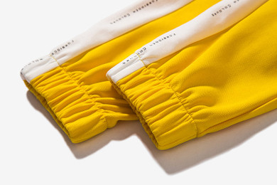 Side Stripe Letter Printing Contrast Color Elastic Waist Men's Track Sweatpants