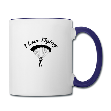 Contrast Coffee Mug, I Love Flying