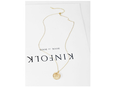 Gold Sun Pendant Necklace For Women