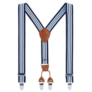 Leather 4 Clips Men's Casual Suspenders