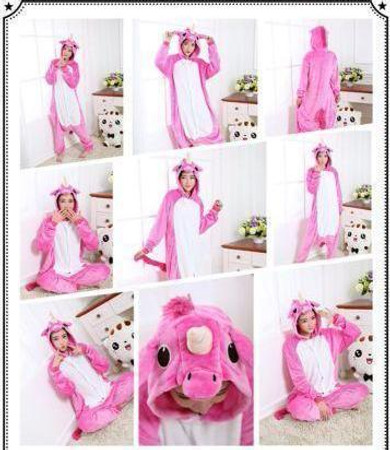 Rose Pink Unicorn Adult Onesie Pajamas