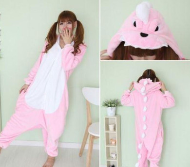 Pink Dinosaur Adult Onesie Pajamas