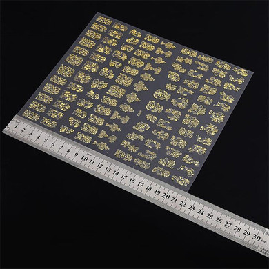 Gold 3D Nail Art Stickers Decals