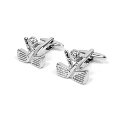 Silver-tone "Golf" Brass Cufflinks