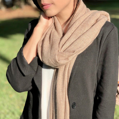 Taupe Handloom Cashmere Scarf Taupe Handloom Cashmere Scarf