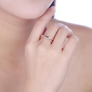 18K Gold Plated Amalia Adjustable Ring made with Swarovski Crystals