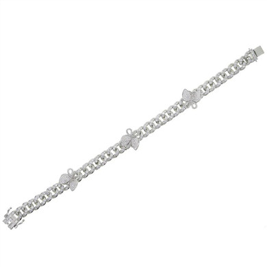 Cuban Link Iced Out Butterfly Bracelet