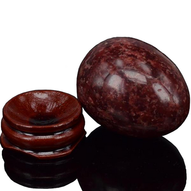 Medium Undrilled Dark Red Spot Jasper Yoni Egg