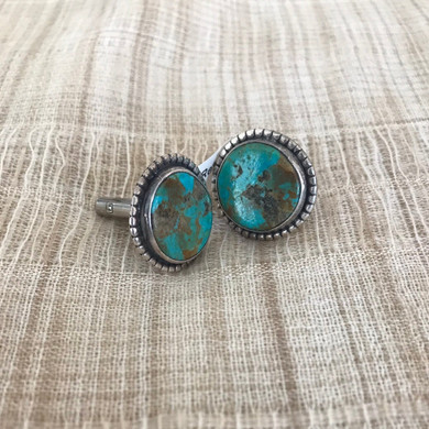 Silver Turqoise Cuff Links