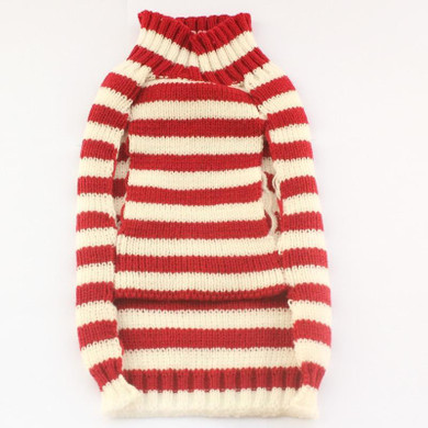 Christmas Striped Knit Dog Sweater