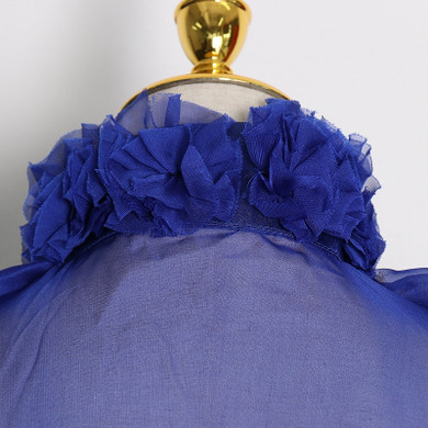 Ruffled bow mesh blouse in colors