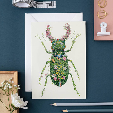 Stag beetle Greetings Card