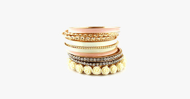 Enamel Resin Flower Bracelets