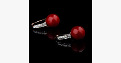 Red Coral Earring